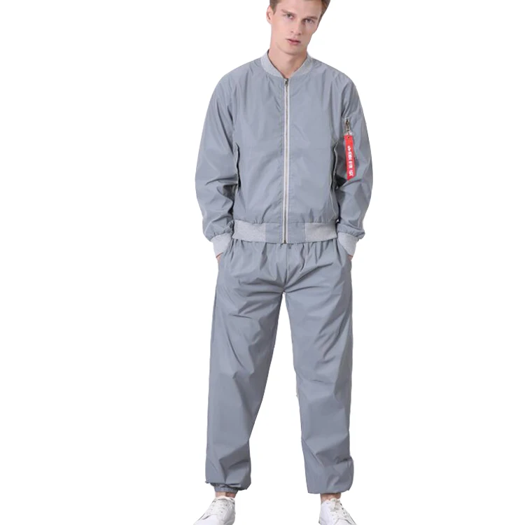 

Hot Sale Track Suit Blank Reflective Tracksuit Men, Gray