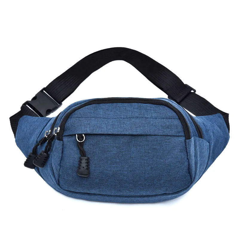 

China Fashion Nylon Waist Packs Men Waist Bag Belt Bag Casual Fanny Pack Bag, Gray, blue, black, purple, red
