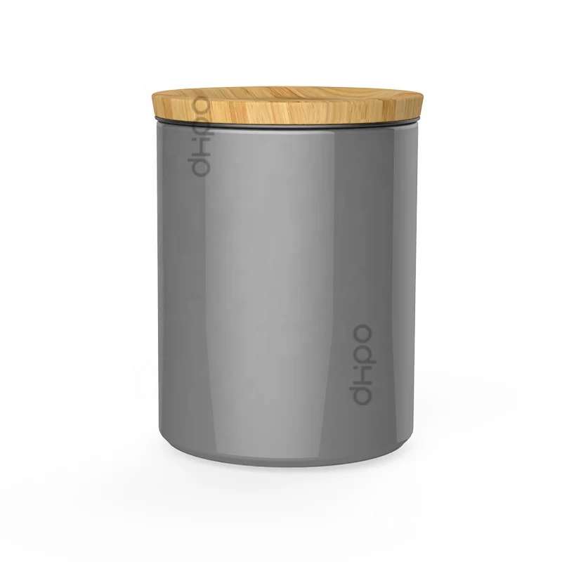 

Food standard ceramic tea storage jar with bamboo lid, Pantone color