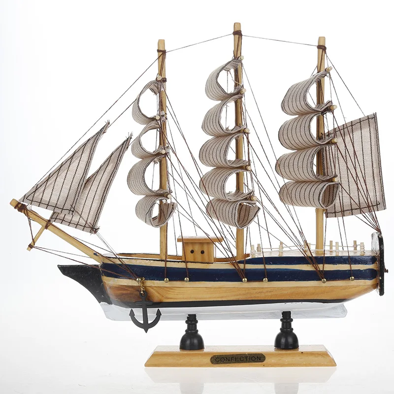 

Wholesale Mixed Pattern Randomly Length 24CM Wooden Article Small Ship Model Sailing Model for Home Desk Decoration, White;wooden;black;blue;mixed