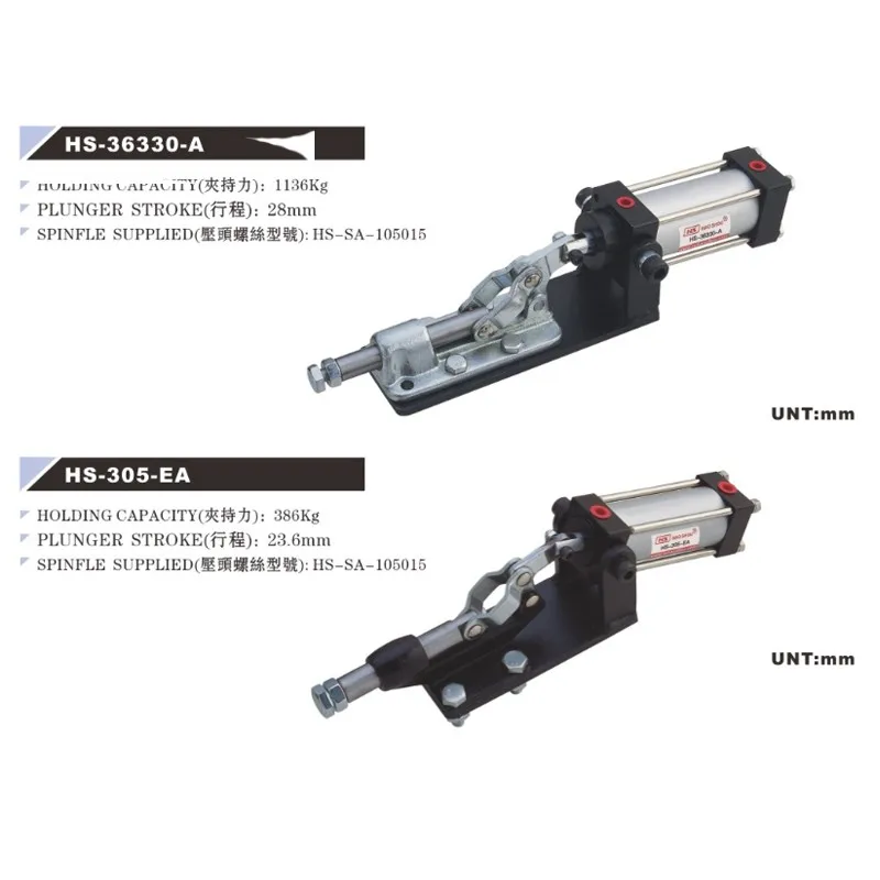 Hs36330a Pneumatic Clamp Holding Capacity 1136kg Plunger Stroke 28mm