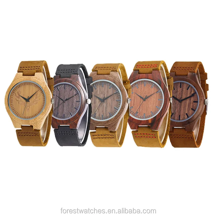 

wholesale unbranded handmade etsy best seller wood watch for customized engraving men BLACK, Wood color