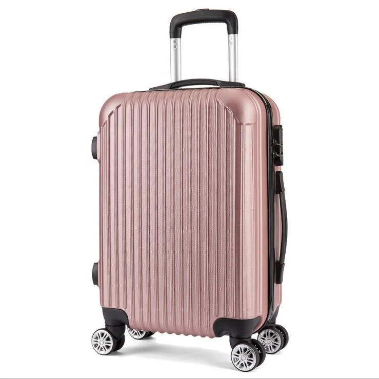 

China Factory Lightweight 20 inch Rose Gold ABS Trolley Travelling Luggage Bags with 360 Degree Universal Spinner 4 Wheels