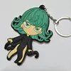 Anime Cute ONE PUNCH MAN Key Ring Double Sided Soft PVC Figures Collectible Toys Mini Keychain Pendants