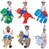 Battery Pack Halloween T Rex Dragon Dinosaur Inflatable Costume for Adults Kids
