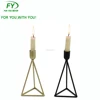 CH-31808 Handmade metal candle holder Triangle Simple Design Black Gold for home decor