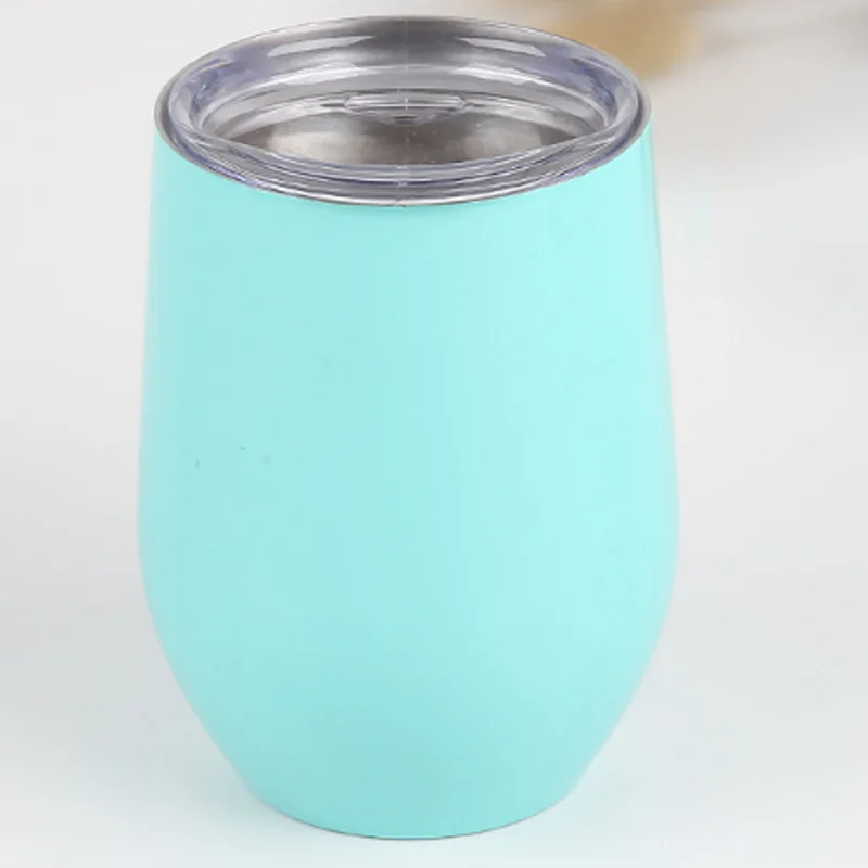 

2019 Hot Stainless Steel Stemless Wine Glass 12oz Double Wall Vacuum Insulated wine Tumbler Cup with lid Sublimation Blanks Powd, More than 20 colors/custom color