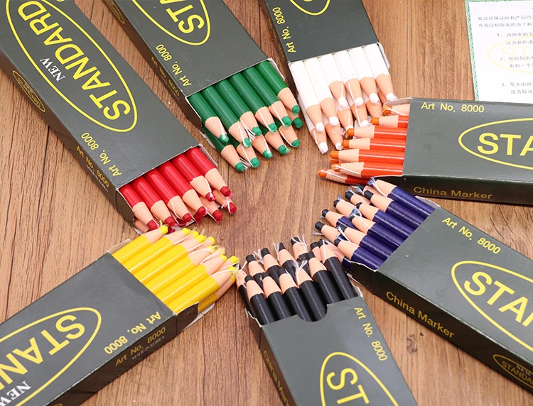 12 Pcs Color Peel Off China Marker Grease Pencil For Wood Metal Cloth