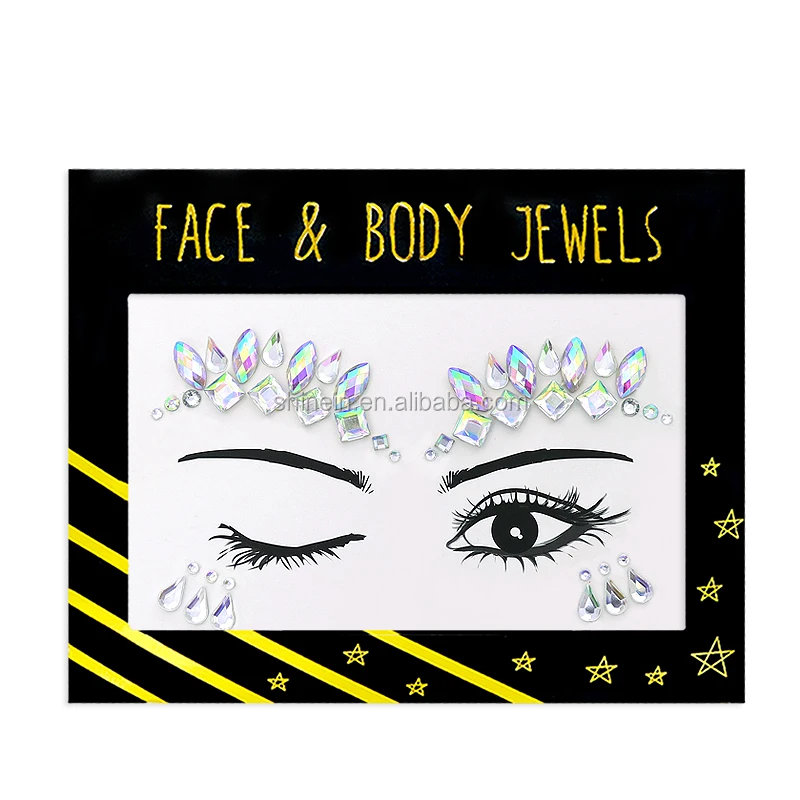 Crystal Body Glitter Stickers Adhesive Face Gems Rhinestone Tattoo Face