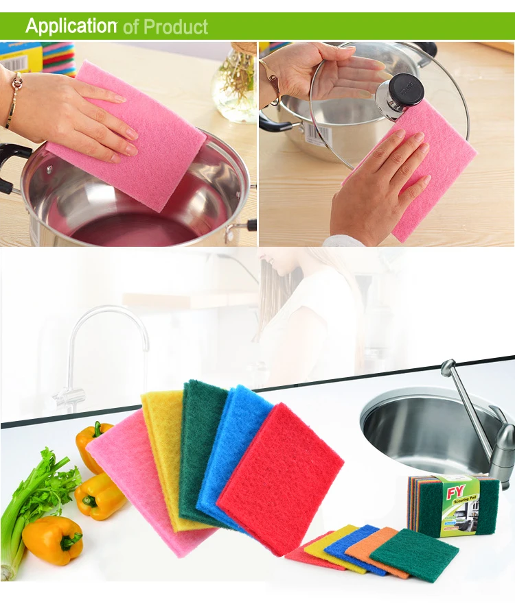 Home Kitchen Abrasive Cleaning Product Polyester Fiber Scouring Pad