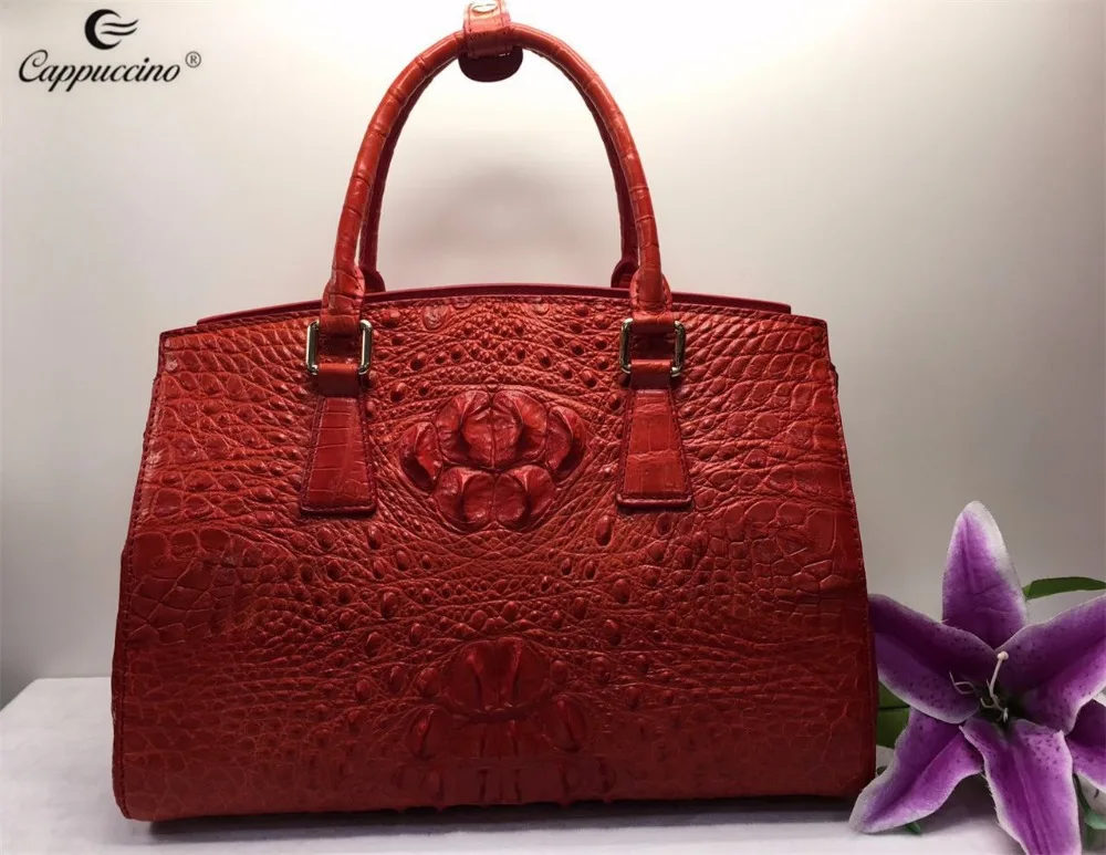 

High End Quality Handmade Luxury Genuine Crocodile Leather Ladies Handbag