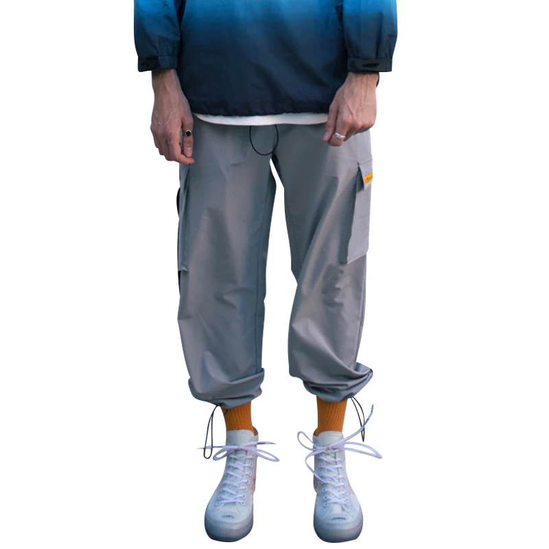 OEM Men Spliced hip hop pants Elastic Waist slim skinny pant man streetwear athletic joggers pants