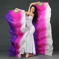 

New Design Belly Dance Silk Fan Veils Many Sizes Belly Dance Props Silk Veils Belly Dance Fans