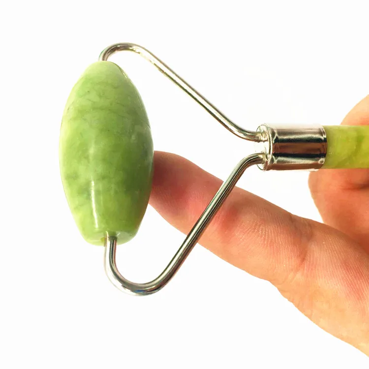 

Hot selling strong welded metal massager jade facial roller jade roller, Green