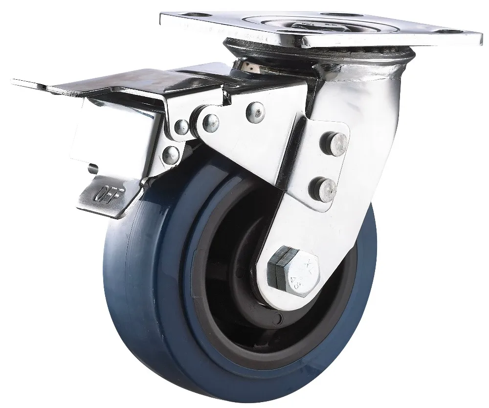 8 inch Heavy Loading Aging Resistance Double Ball Bearing Durable Full Injection PP Caster Wheels