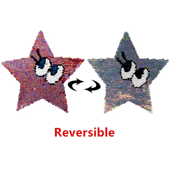 

New stars eyes Reversible Change color Sequins Sew On Patches for clothes DIY Patch Applique Clothing Coat Sweater Crafts P391