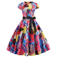 

Walson Rockabilly Hepburn Pinup Business Swing Dress