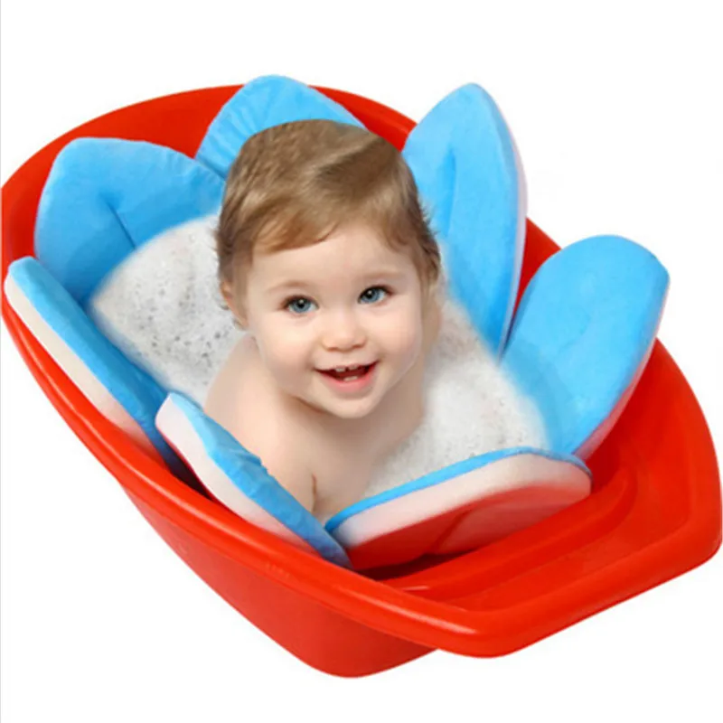 Newborn Baby Bathtub Foldable Blooming Flower Shape Mat Soft Seat