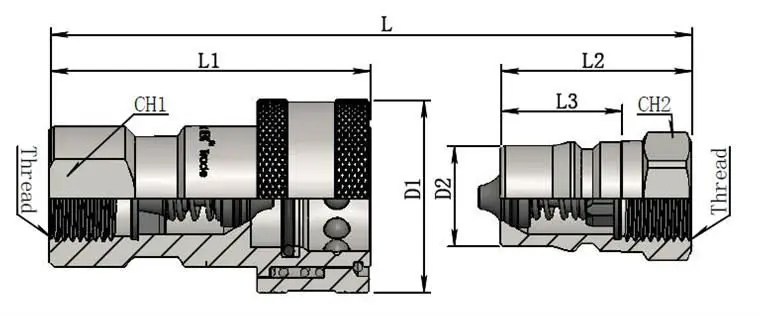 Iso B Hydraulic Quick Coupler - Buy Iso 7241-b Quick Release Coupling ...