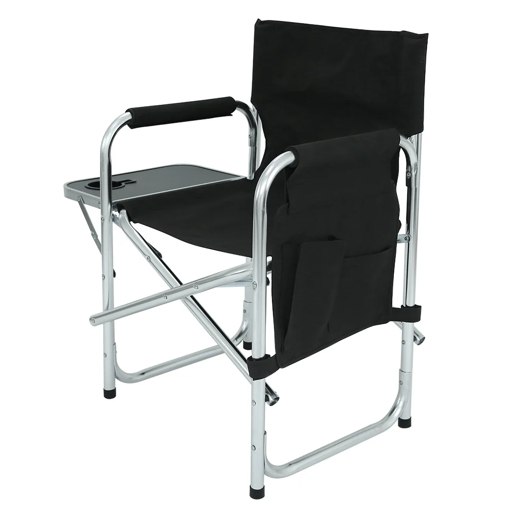 Heavy Duty Steel Lightweight Camping Folding Director Chair With Side