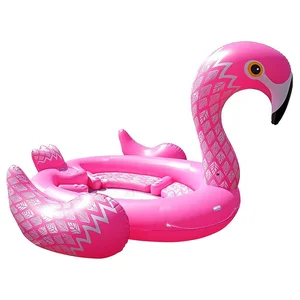 Cheap Huge 6 Person Inflatable Flamingo Floating Island For Water Party