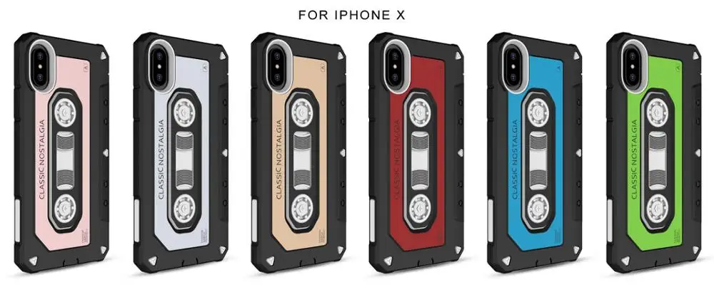 2017 Newest desig TPU+PC Classic vintage tape series cassette tape phone case for iPhonex X for iPhone case for iphone x