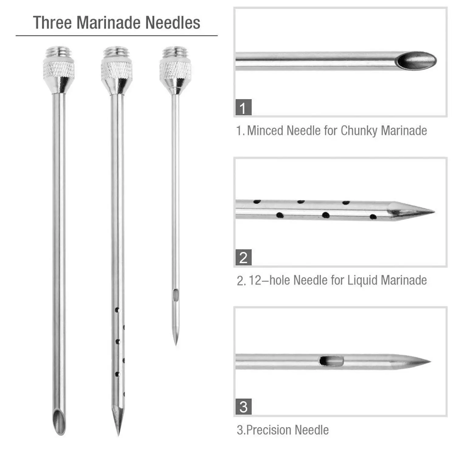Heavy Duty Meat Injector 304 Stainless Steel 2 Oz Seasoning Injector