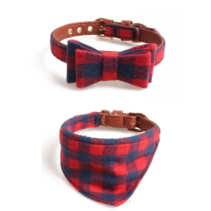 

Amigo Wholesale Low Leather Dog Collar Luxury Bowtie Metal Buckle Pet Dog Collar