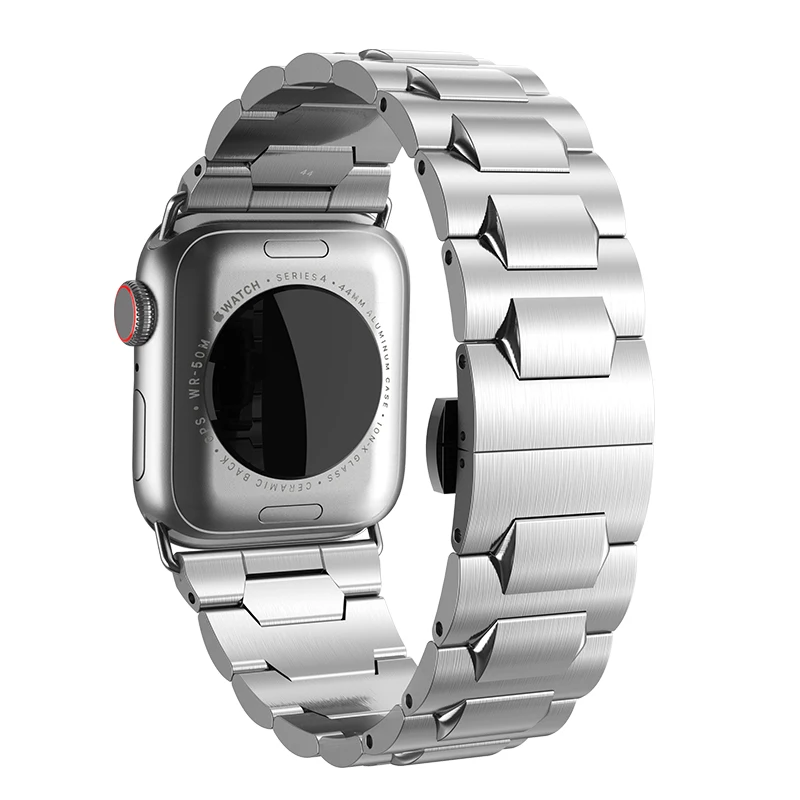 

HOCO WB03 Stainless Steel Strap Series 1 2 3 4 40mm 44 mm for Apple Watch Band, Black/silver
