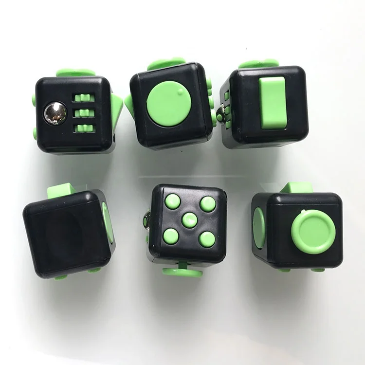 

Black Green Mini Fidget Finger Cube Toys Pressure Relief Puzzles Magic Cubes Anti Stress Multi-Function Fidget Toy Cube
