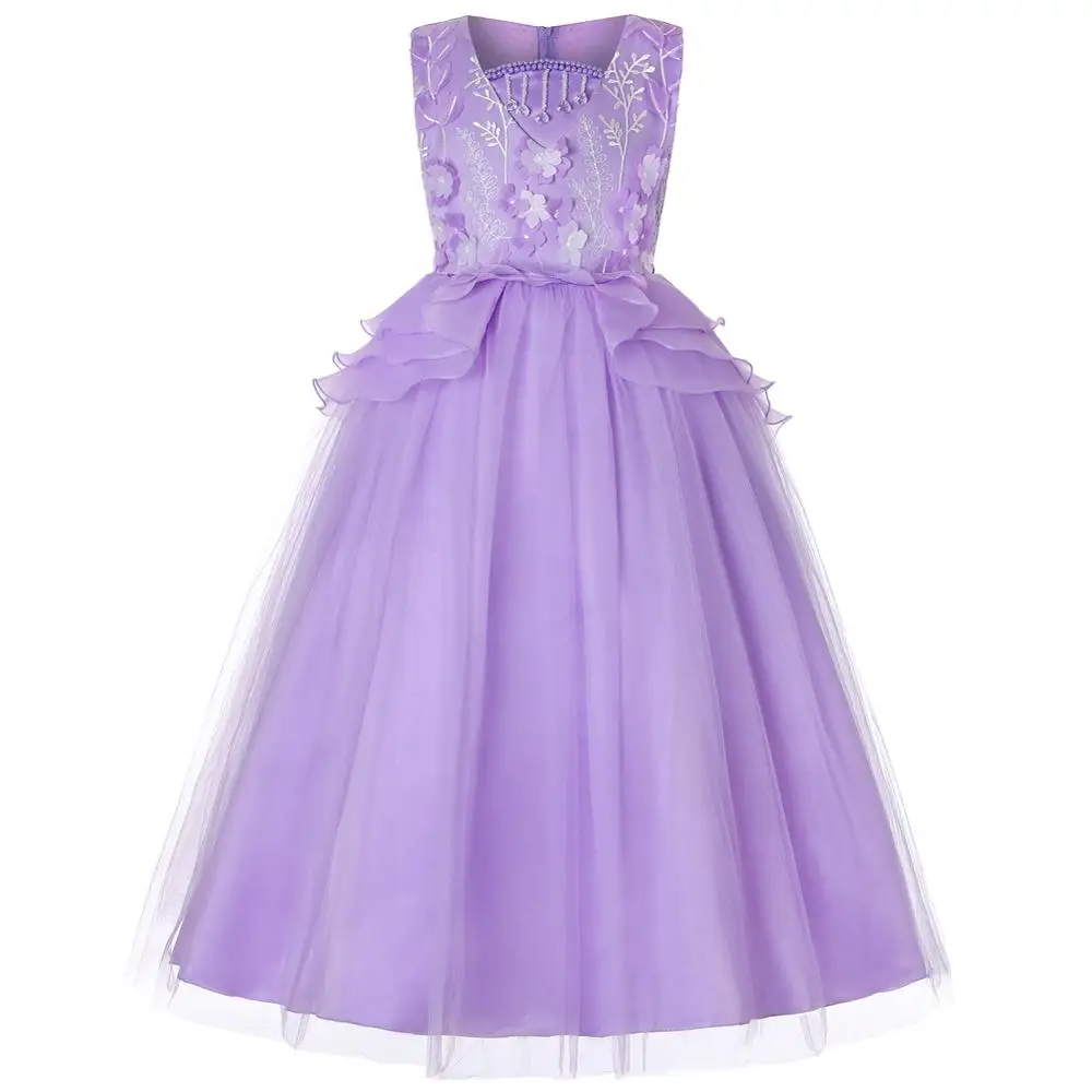 

European and American style flower girl weddingre dss Layered Princess Evening party Dress kid Fashion Formal Prom Dress