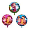 High quality 18inch round helium aluminum masha and bear balloon cartoon party decoration foil balloon
