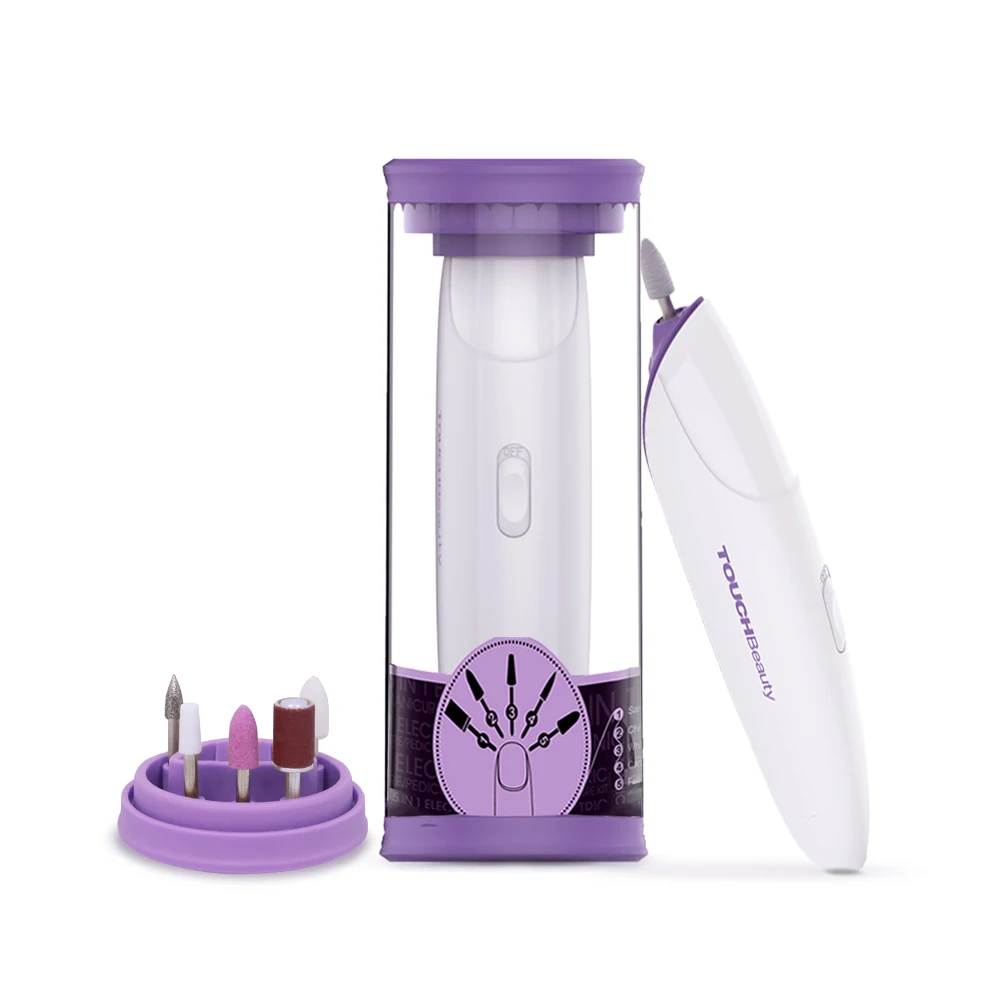 

TOUCHBeauty TB-1333 5 in 1 Powerful Manicure Set Electric Nail Drill with storage tube, White + purple