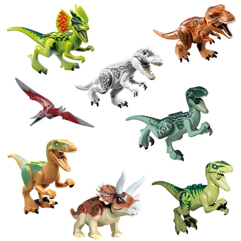 

Jurassic Park Dinosaur World Pterosaurs Tyrannosaurus Children Cartoon Assemble Toys Models Building Blocks Gift for Kids YG7700