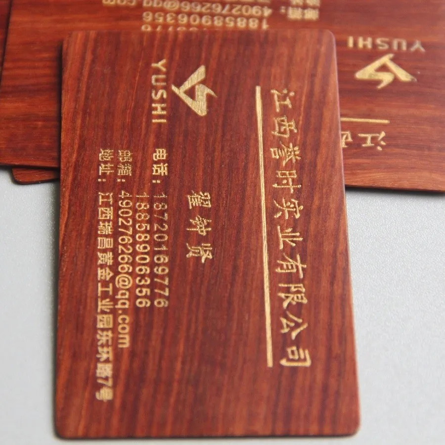 Laser Engraved Wooden Veneer Logo Business Cards,Unique