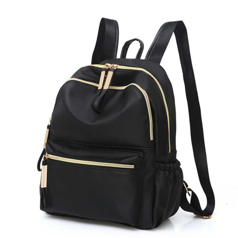 

Women Black Waterproof Nylon School Bags for Teenage Girls High Quality Fashion Travel Tote Backpack