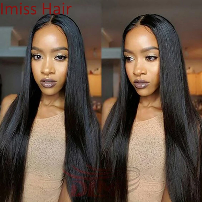 

Glueless Straight Human Hair Wigs 100% Human Hair Wigs Middle Parting Indian Human Hair Wigs