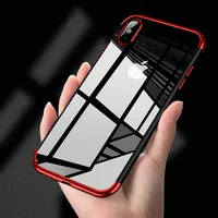 

Luxury Transparent TPU Soft Plated Mobile Phone Back Cover Case For iPhone X