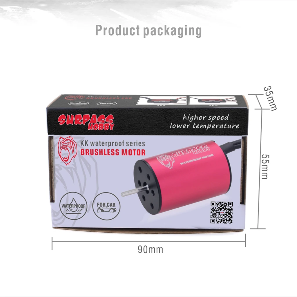 Waterproof motor 2445 50000 rpm dc motor 500 watt rc cars 1/16 electrics brushless dc motor