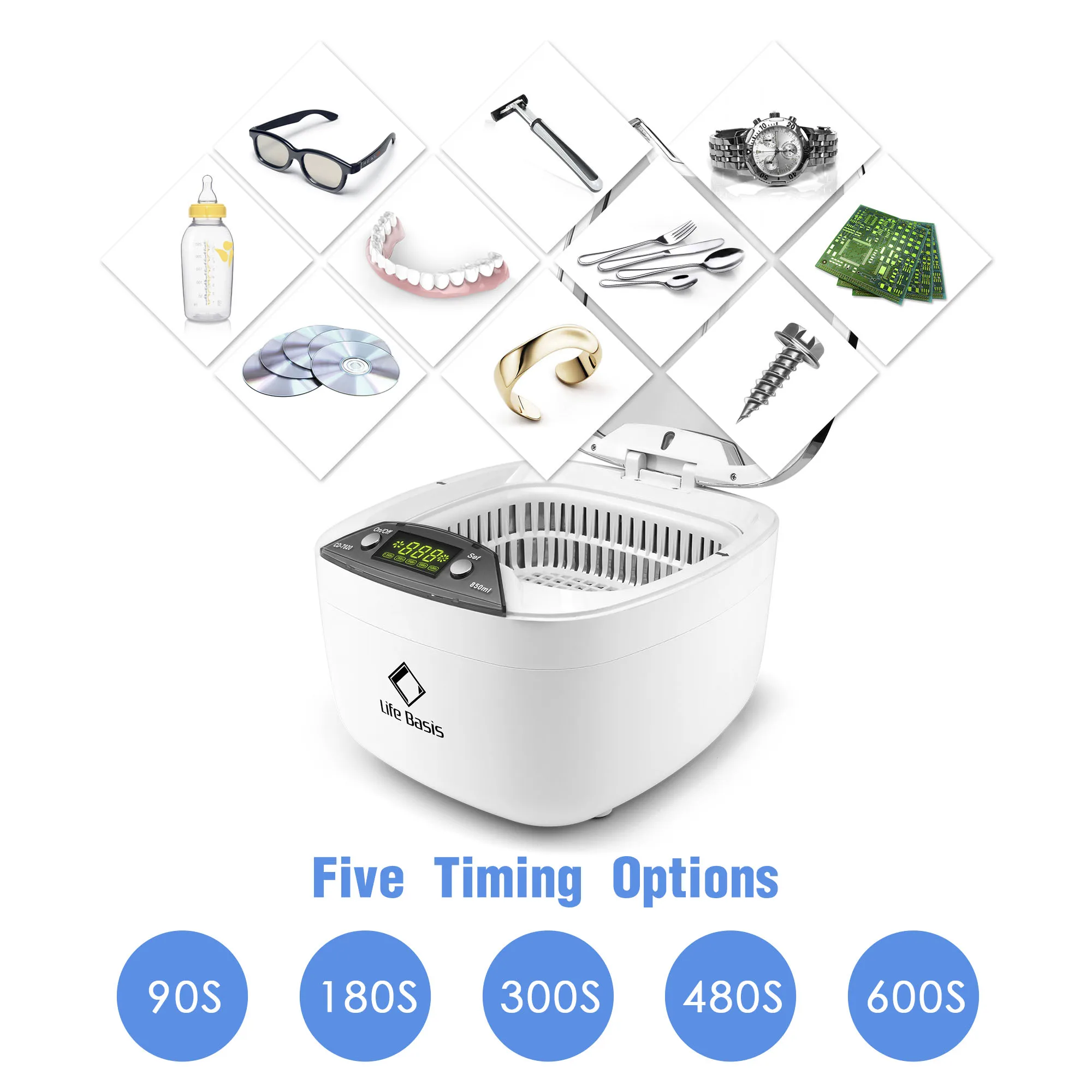 UK free shipping 850ml digital ultrasound cleaning machine home use CD/DVD ultrasonic cleaner