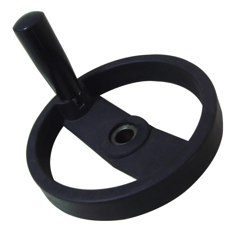 2 Spoke Hand Wheel 4.9" Diameter Black with Revolving Handle for Milling Machine 