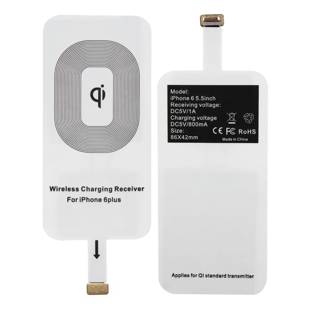 

Wholesale Universal Compatible Coil Rapid qi wireless charger charging receiver for iphone 5 5S 7 6 6 plus, White