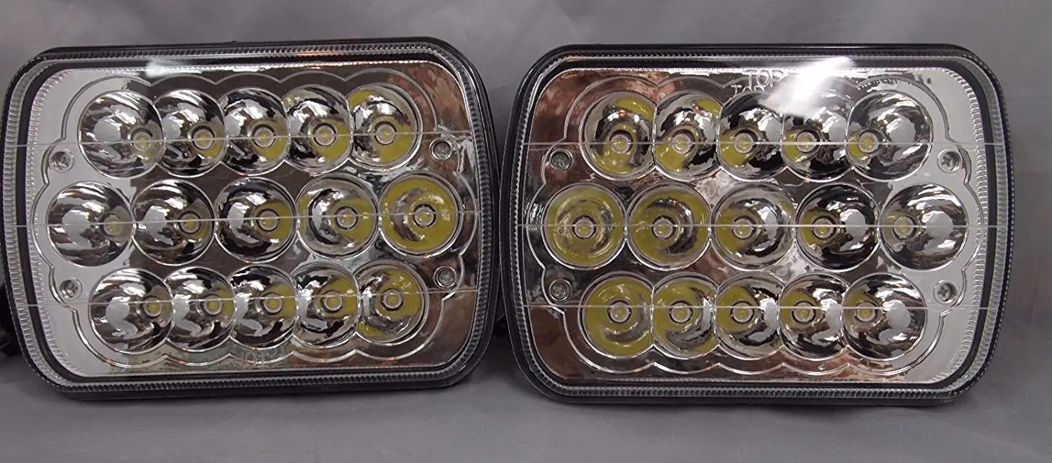 7x6" LED Hid Cree Light Bulbs Crystal Clear Sealed Beam Headlamp Headlight Pair"