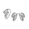 65221 xuping costume white gold color jewelry earring and ring half sets