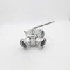Sanitary Stainless Steel Thread/Clamp End Three-Way Plug Valve