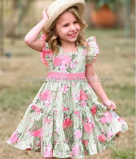 

2021 best selling wholesale baby floral dress wholesale children's boutique clothing cute girl party dress