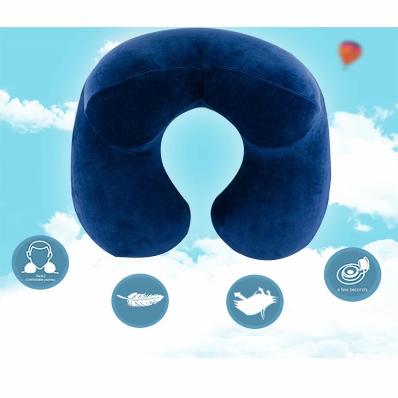 

U-Shape Travel Pillow for Airplane Inflatable Neck Pillow Travel Accessories 4Colors Comfortable Pillows for Sleep Home Textile