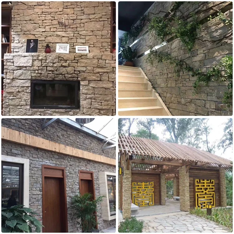 Factory Directly Yellow Color Cement  Wall Stone Panel,Concrete Ledge Stone