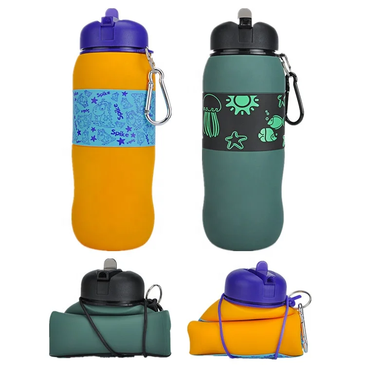 

Travel Squeeze Sport Silicone Collapsible Bottle With Sleeve, Customized color