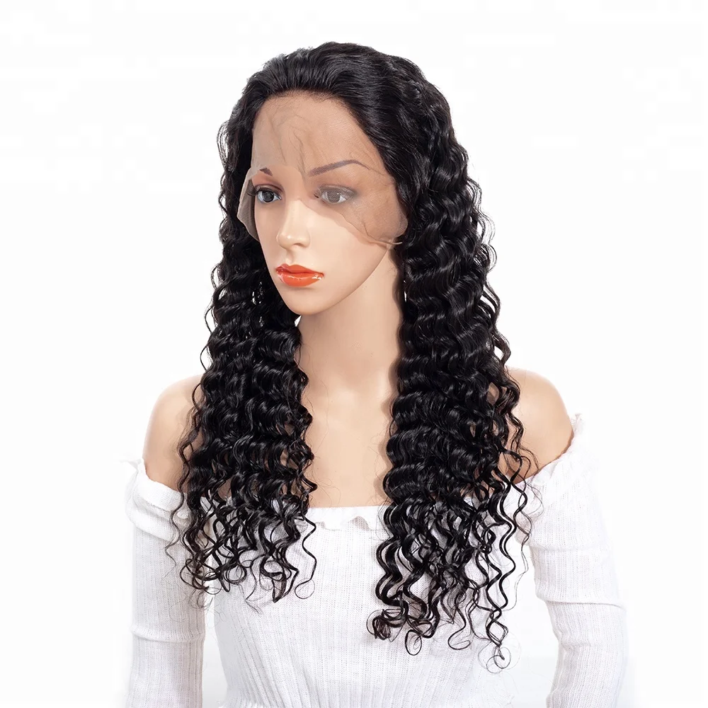 Aliexpress Cheap Brazilian Remy Hair Human Lace Front Wigs Pre Plucked 150% Density Deep Wave Curly Wig With Baby Hair